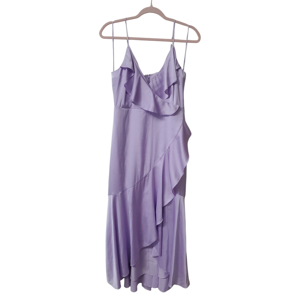 Express Lilac Asymmetrical Ruffle Dress - Picture 3 of 11